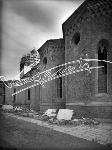 Cattedrale di Vicenza : Restauro 1945-1950. lastra di vetro - negativo bianco e nero fto mm 180x240