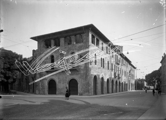 Palazzo del Territorio. lastra di vetro - negativo bianco e nero fto mm 130x180