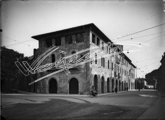 Palazzo del Territorio. lastra di vetro - negativo bianco e nero fto mm 130x180