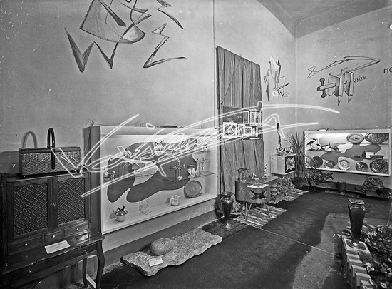 Fiera Campionaria di Vicenza 1952: Argenteria Aurelio Sandonà. lastra di vetro - negativo bianco e nero fto mm 180x240