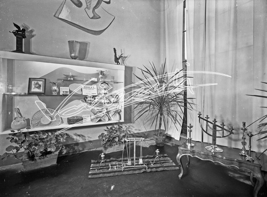 Fiera Campionaria di Vicenza 1952: Argenteria Rigon. lastra di vetro - negativo bianco e nero fto mm 180x240