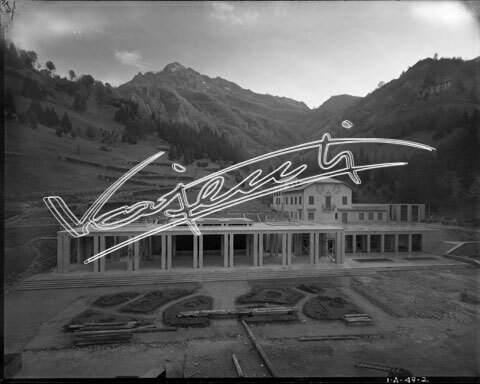 Demanio Acque di Recoaro. lastra di vetro - negativo bianco e nero fto mm 240X300