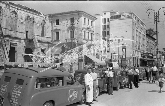 Viale roma. pellicola - negativo bianco e nero fto mm 60X90