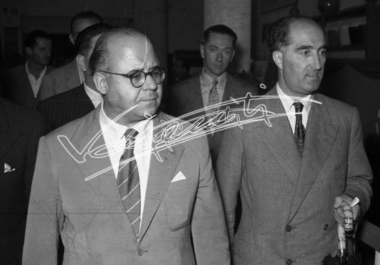 Fiera Campionaria di Vicenza 1949: Guido Gonella. Pellicola - negativo bianco e nero f.to mm 24X36