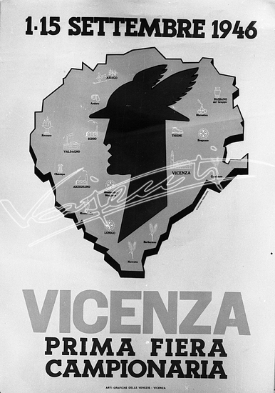 Fiera Campionaria di Vicenza 1946. Lastra di vetro - negativo bianco e nero - f.to mm 90x120