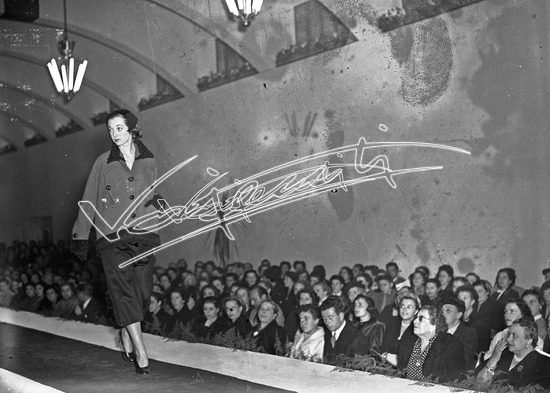 Fiera Campionaria di Vicenza 1952: Moda. lastra di vetro - negativo bianco e nero fto mm 90x120