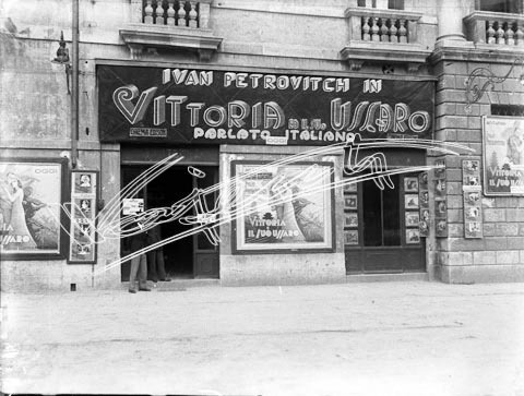 Cinema Edison. lastra di vetro - negativo bianco e nero fto mm 90x120