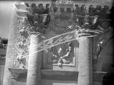 Loggia del Capitanio : Piazza dei Signori. lastra di vetro - negativo bianco e nero fto mm 90x120