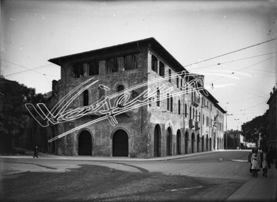 Palazzo del Territorio. lastra di vetro - negativo bianco e nero fto mm 130x180