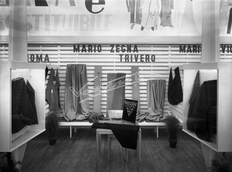 Fiera Campionaria di Vicenza 1950 Stand Lanificio Mario Zegna Fiera Campionaria di Vicenza 1950 Stand Lanificio Mario Zegna