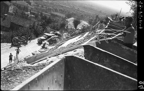 Grotte di Costozza : Cave di pietra. pellicola - negativo bianco e nero fto mm 60x90