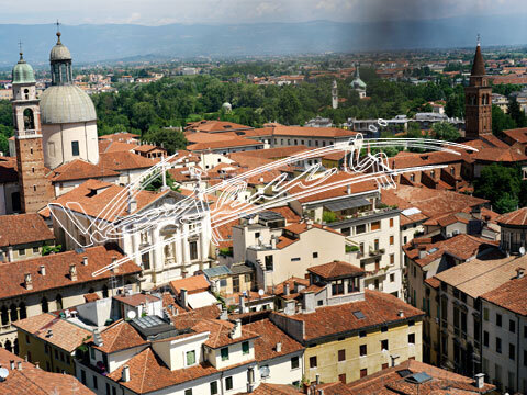 Vicenza : Panoramica dalla Torre Bissara. digitale colore 63 MB