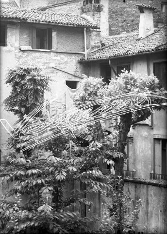 Vicenza: Centro Storico. lastra di vetro - negativo bianco e nero fto mm 130x180