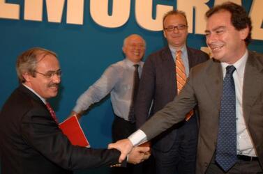 GIAMPIETRO CATONE POLITICO DC GIANFRANCO ROTONDI POLITICO DC PAOLO CIRINO POMICINO POLITICO DC RAFFAELE LOMBARDO POLITICO