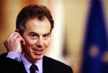 TONY BLAIR PRIMO MINISTRO INGLESE DURANTE IL VERTICE ITALO BRITANNICO
