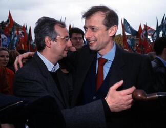 PIERO FASSINO CON WALTER VELTRONI ALLA MANIFESTAZIONE NAZIONALE DELL ULIVO