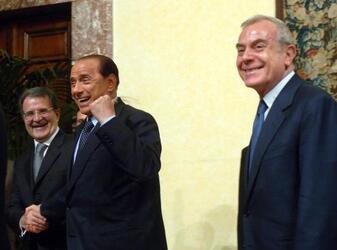 SILVIO BERLUSCONI ROMANO PRODI PRESIDENTE DEL CONSIGLIO GIANNI LETTA