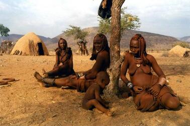 NAMIBIA HIMBA AFRICA DONNA FAMIGLIA BAMBINI FAMIGLIE
