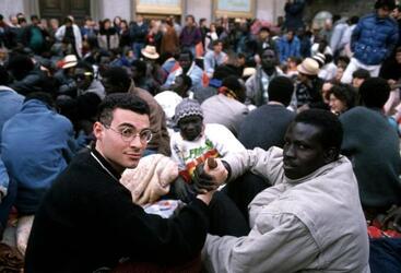 MANIFESTAZIONE ANTI RAZZISMO IMMIGRATI EXTRACOMUNITARI GIOVANI