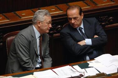 SILVIO BERLUSCONI PRESIDENTE DEL CONSIGLIO GIULIO TREMONTI POLITICO FI