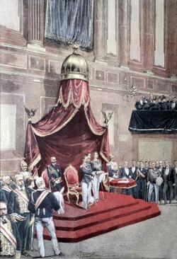 IL GIURAMENTO DEL RE VITTORIO EMANUELE III SAVOIA NEL 1900