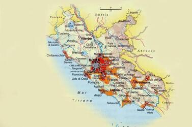 REGIONE LAZIO cartina mappa