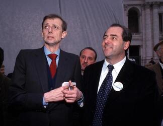 PIERO FASSINO CON ANTONIO DI PIETROALLA MANIFESTAZIONE NAZIONALE DELL ULIVO