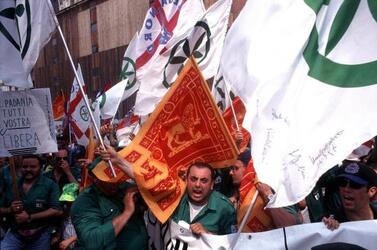 LEGA NORD MANIFESTAZIONE GUARDIA PADANA DEVOLUTION MILITANTI LEGHISTI