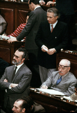 EUGENIO SCALFARI IN AULA DI MONTECITORIO PARLAMENTO CAMERA DEI DEPUTATI