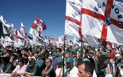 LEGA NORD MANIFESTAZIONE GUARDIA PADANA DEVOLUTION MILITANTI LEGHISTI