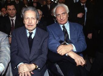 flaminio piccoli politico dc con marco pannella politico 1992