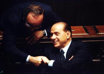 SILVIO BERLUSCONI PRESIDENTE DEL CONSIGLIO CON FERDINANDO ADORNATO