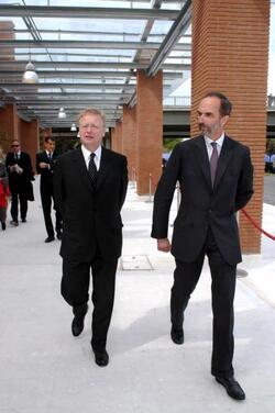 FRANZ MORAK CON L AMBASCIATORE AUSTRIACO