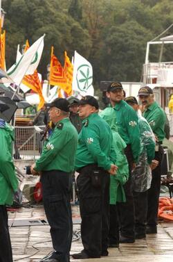 LEGA NORD BANDIERE MILITANTI GUARDIA PADANA