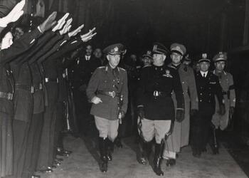 BENITO MUSSOLINI DUCE CON ANTONESCU GENERALE CIANO