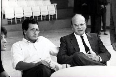 BOBO CRAXI CON IL PADRE BETTINO 1990 GIOVANE
