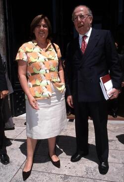 LUCIA ANNUNZIATA GIORNALISTA CON FEDELE CONFALONIERI