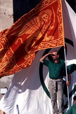 LEGA NORD MANIFESTAZIONE GUARDIA PADANA DEVOLUTION MILITANTI LEGHISTI
