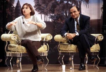 LUCIA ANNUNZIATA GIORNALISTA CON BRUNO VESPA