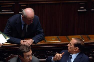 SILVIO BERLUSCONI PRESIDENTE DEL CONSIGLIO GIANFRANCO FINI POLITICO AN bruno tabacci politico