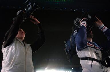 STAMPA TELECAMERE CAMERAMEN TELEVISIONE TELECAMERA