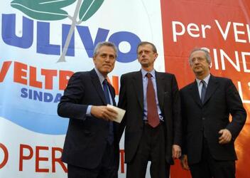 PIERO FASSINO POLITICO DS WALTER VELTRONI POLITICO DS FRANCESCO RUTELLI