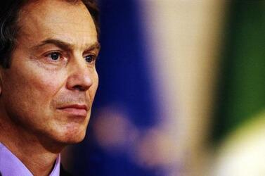 TONY BLAIR PRIMO MINISTRO INGLESE DURANTE IL VERTICE ITALO BRITANNICO