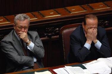 SILVIO BERLUSCONI PRESIDENTE DEL CONSIGLIO GIULIO TREMONTI POLITICO FI