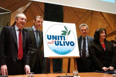 PRESENTAZIONE NUOVO SIMBOLO LISTA UNITARIA PER ELEZIONI EUROPEE DA SIN. ENRICO BOSELLI PIERO FASSINO FRANCESCO RUTELLI LUCIANA SBARBATI ULIVO