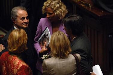 ARTURO PARISI POLITICO GIOVANNA MELANDRI POLITICO DS