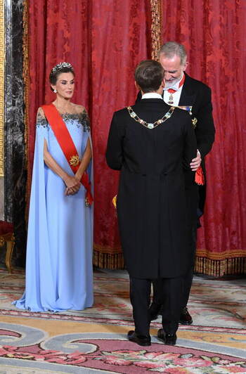 The King and Queen are hosting a gala dinner at the Royal Palace in honour of the President of the French Republic Emmanuel Macron and his wife Brigitte Macron