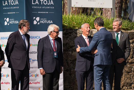 Felipe VI and Pedro S&aacute;nchez attend the opening of the La Toja Forum in O Grove Pontevedra 