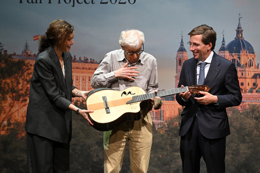 Director Woody Allen holds a press conference ahead of the filming of his new film in Madrid