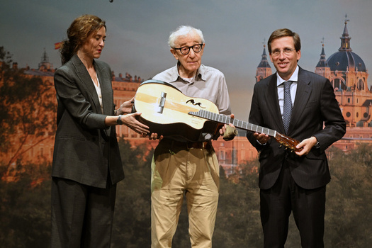 Director Woody Allen holds a press conference ahead of the filming of his new film in Madrid